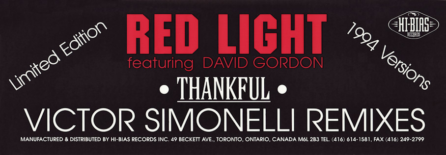 Red Light feat. David Gordon : Thankful (Simonelli & Musto)