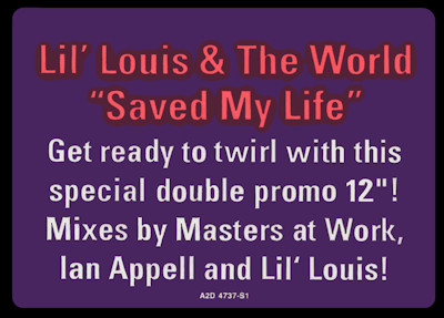 Lil' Louis & The World feat. Joi Cardwell : Saved My Life (2x12'' US PROMO)