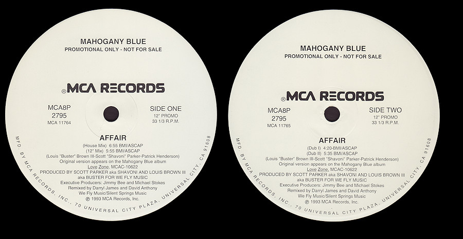 Mahogany Blue ‎: Affair (Darryl James & David Anthony Remixes)