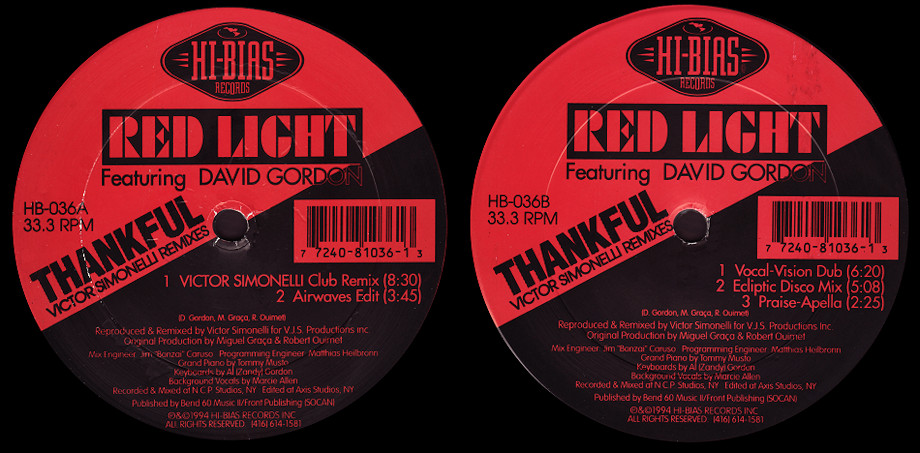 Red Light feat. David Gordon : Thankful (Simonelli & Musto)